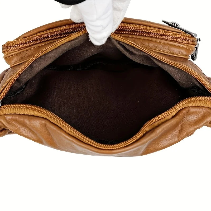 Women’s Vintage Studded Faux Leather Fanny Pack – Stylish Outdoor Travel Waist Bag
