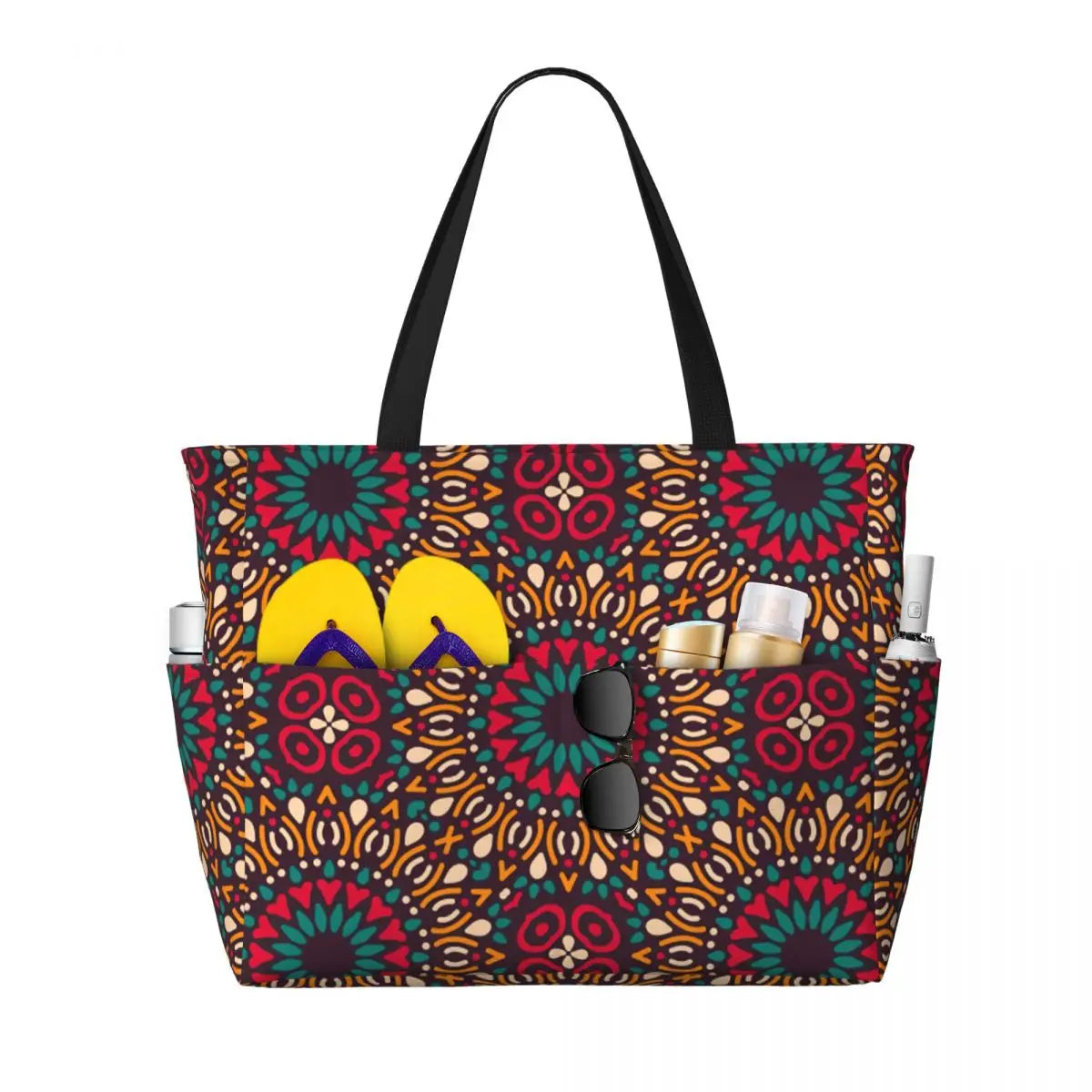 Custom Ethnic Print Travel Tote Bag Women Large Capacity