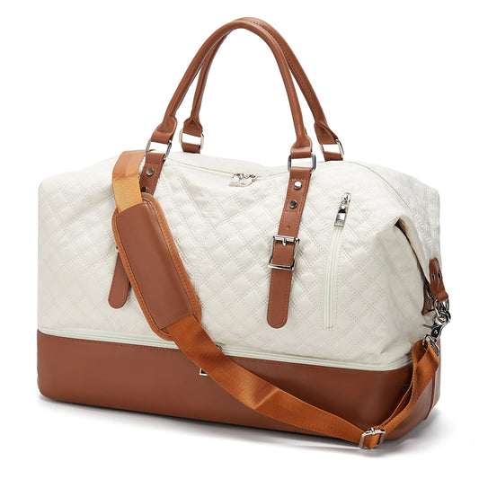 Women’s Weekender Bag – Large Canvas Overnight Travel Duffel, Carry-On Shoulder Tote for Business, Gym & Holidays