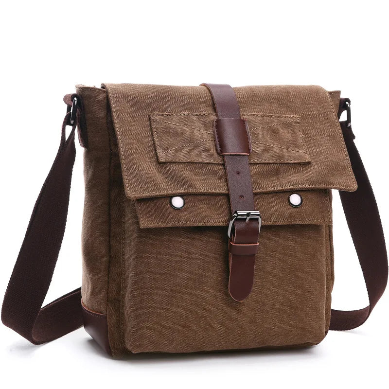 Vintage Canvas Messenger Bag for Men – Casual Crossbody Shoulder Bag for Work, Office & Travel