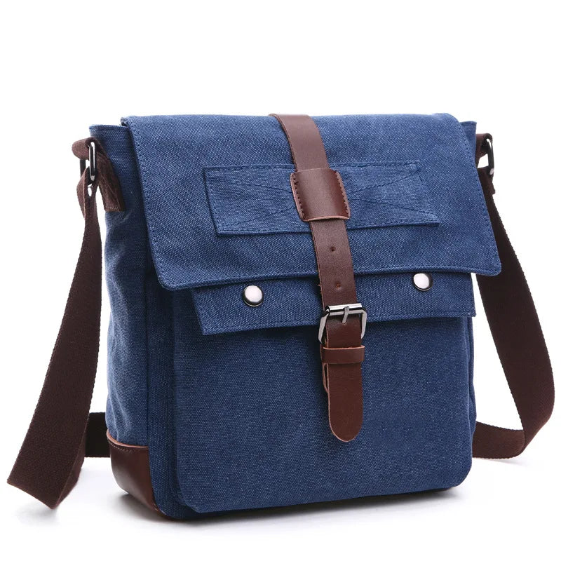 Vintage Canvas Messenger Bag for Men – Casual Crossbody Shoulder Bag for Work, Office & Travel