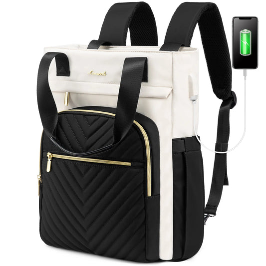 LOVEVOOK Stylish Women’s Laptop Backpack – Wide Open Top, Waterproof & Anti-Theft Travel Tote