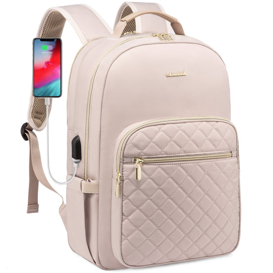 LOVEVOOK 15,6 Zoll Laptop-Rucksack für Damen – Stilvolle gesteppte Business- und Arbeitstasche