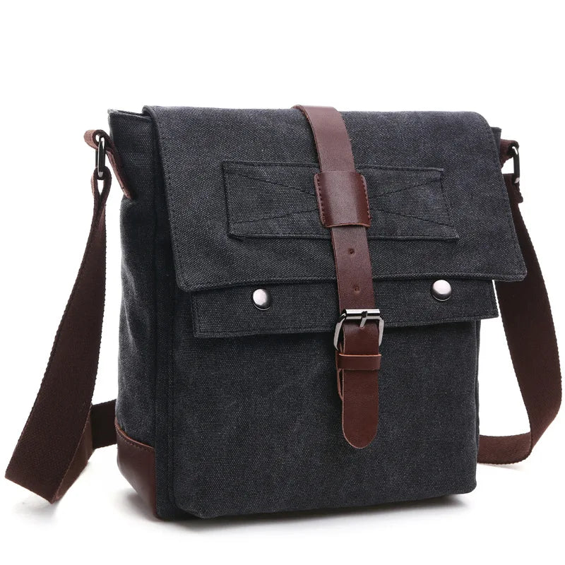 Vintage Canvas Messenger Bag for Men – Casual Crossbody Shoulder Bag for Work, Office & Travel