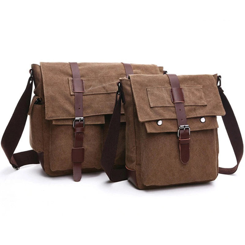 Vintage Canvas Messenger Bag for Men – Casual Crossbody Shoulder Bag for Work, Office & Travel