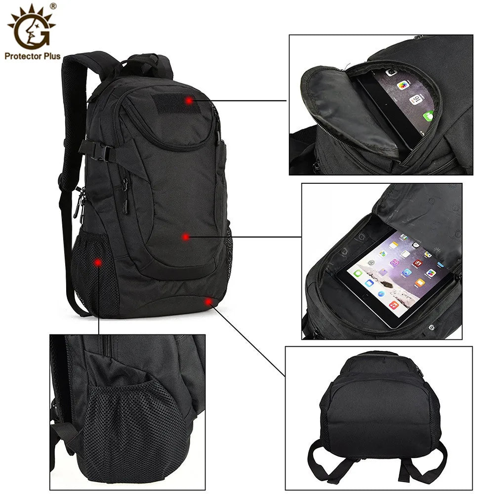 Durable 25L tactical backpack featuring waterproof construction and MOLLE compatibility