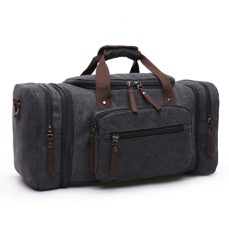 Men's Canvas Travel Duffel Bag – Large, Lightweight, Multifunctional Shoulder & Hand Luggage