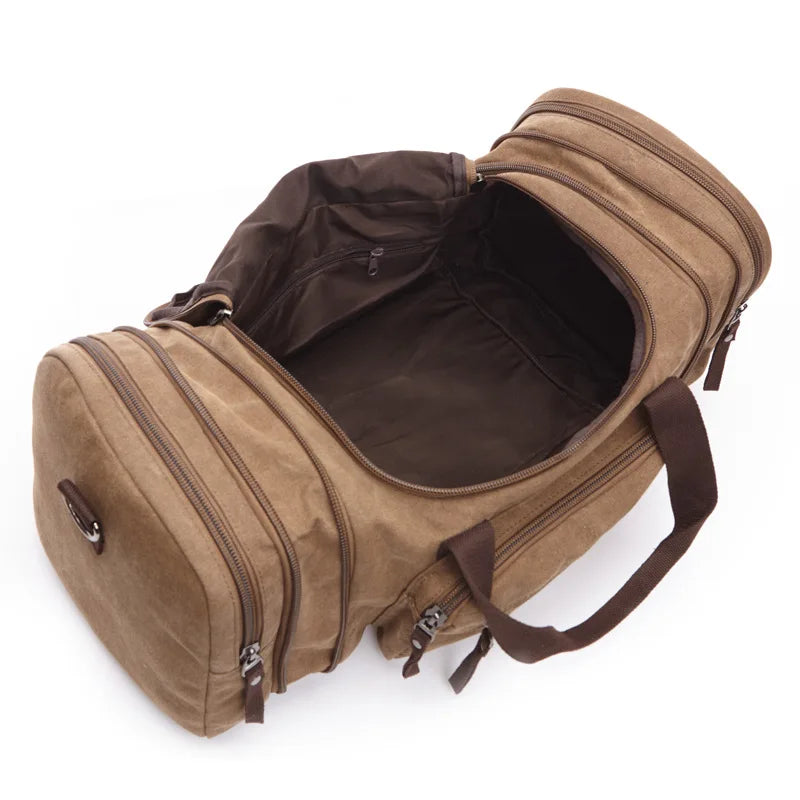 Men's Canvas Travel Duffel Bag – Large, Lightweight, Multifunctional Shoulder & Hand Luggage