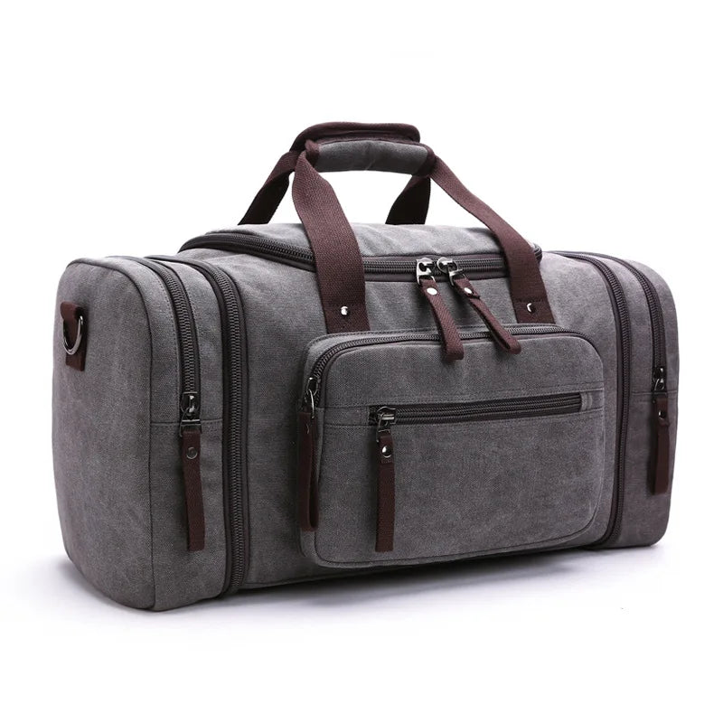 Men's Canvas Travel Duffel Bag – Large, Lightweight, Multifunctional Shoulder & Hand Luggage