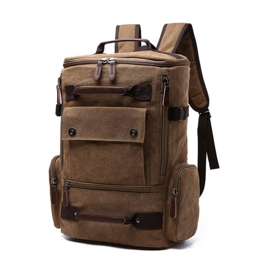 Vintage Canvas Laptop Backpack for Men – High-Quality Large Travel & School Bag"