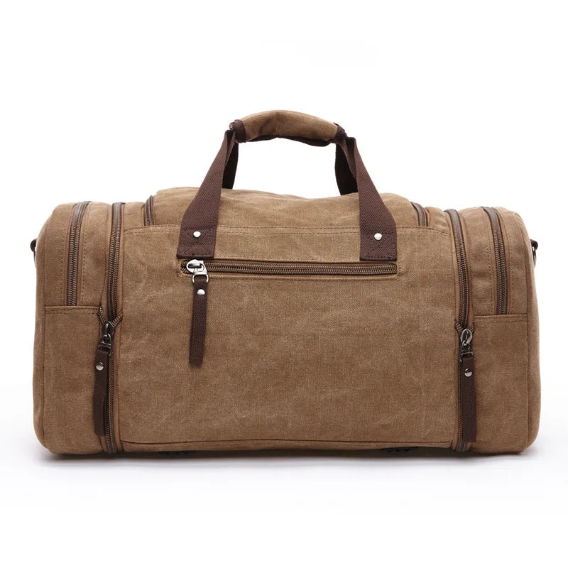 Men's Canvas Travel Duffel Bag – Large, Lightweight, Multifunctional Shoulder & Hand Luggage