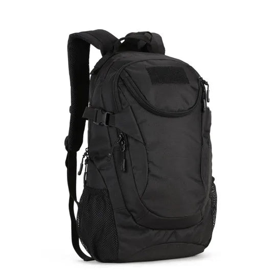 Durable 25L tactical backpack featuring waterproof construction and MOLLE compatibility