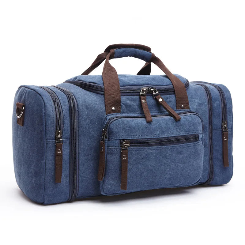Men's Canvas Travel Duffel Bag – Large, Lightweight, Multifunctional Shoulder & Hand Luggage