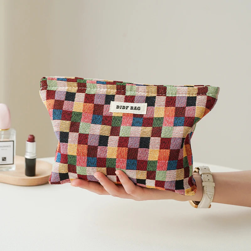 DJDF Women’s Floral Cosmetic Bag – Large-Capacity Travel Toiletry Organizer with Coin Pouch