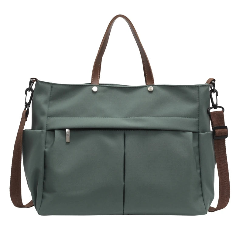 Stylish Nylon Tote Bag for Women – A4 Laptop Shoulder Bag, Designer Briefcase for Students & Commuters"