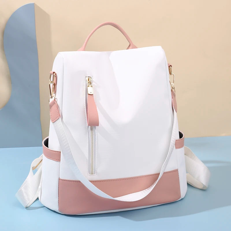 Stylish Women's Nylon Backpack – Lightweight Waterproof Shoulder Bag for Daily Use & Travel
