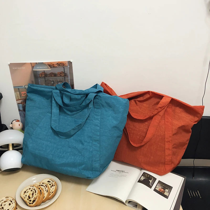 Oversized Waterproof Nylon Shoulder Bag for Women – Durable Large-Capacity Shopping Tote, 2024 Fashion Handbag