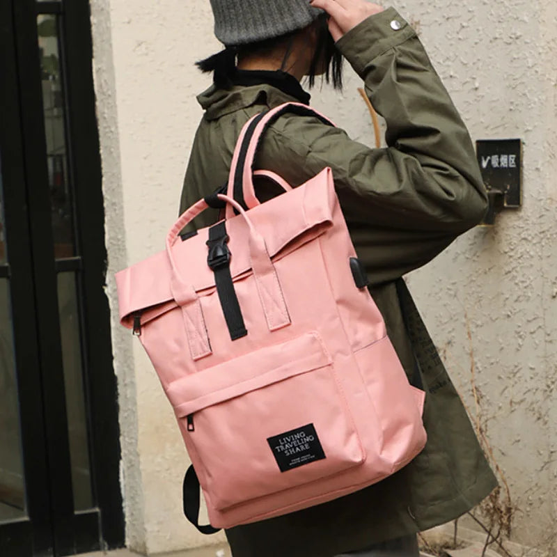 Laptop-Rucksack zum Umklappen für Damen – Lässiger Tagesrucksack für Mädchen, Schule und Reisen"