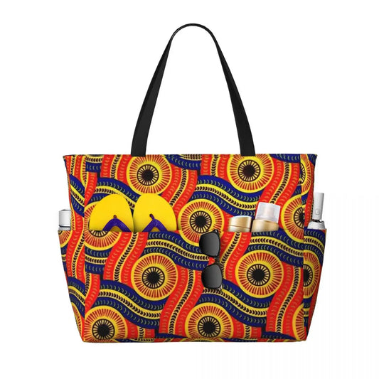 Custom Ethnic Print Travel Tote Bag Women Large Capacity