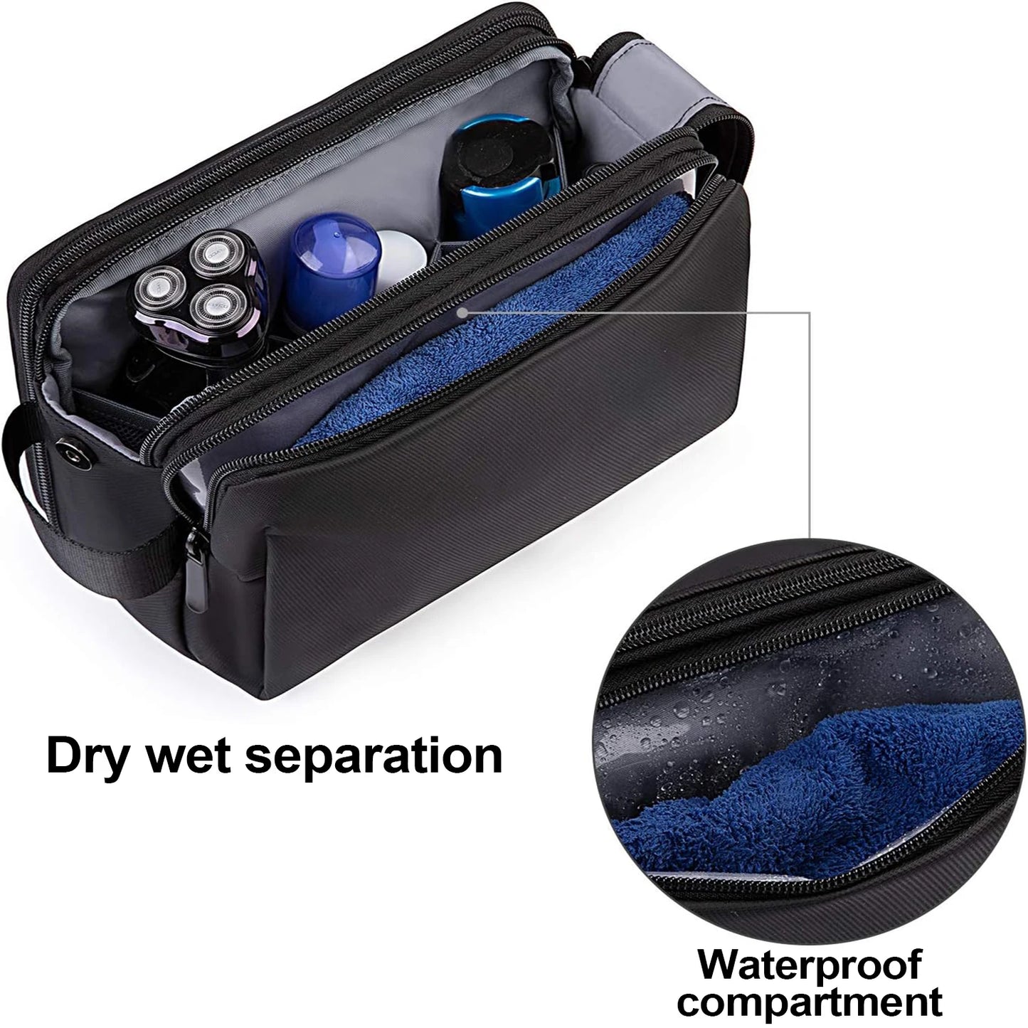 Men’s Toiletry Bag – Water-Resistant Travel Dopp Kit & Shaving Organizer for Bathroom or Dorm Essentials