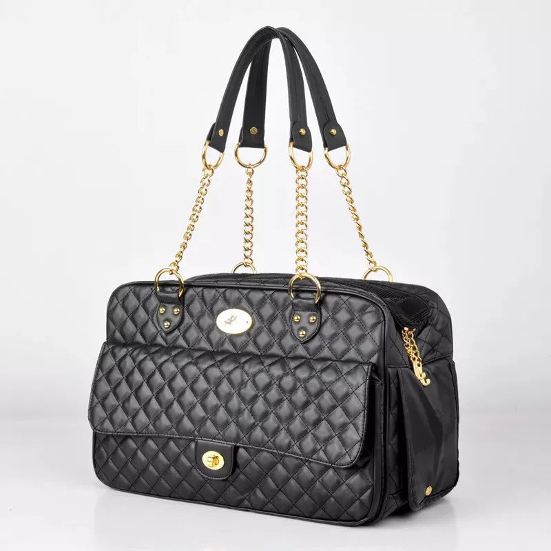 Luxury Leather Pet Carrier Bag – Designer Small Dog & Cat Travel Tote for Chihuahua, French Bulldog & Puppies