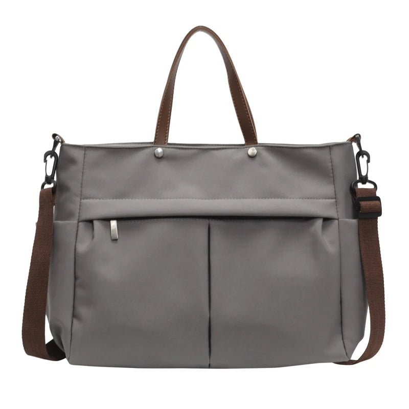 Stylish Nylon Tote Bag for Women – A4 Laptop Shoulder Bag, Designer Briefcase for Students & Commuters"