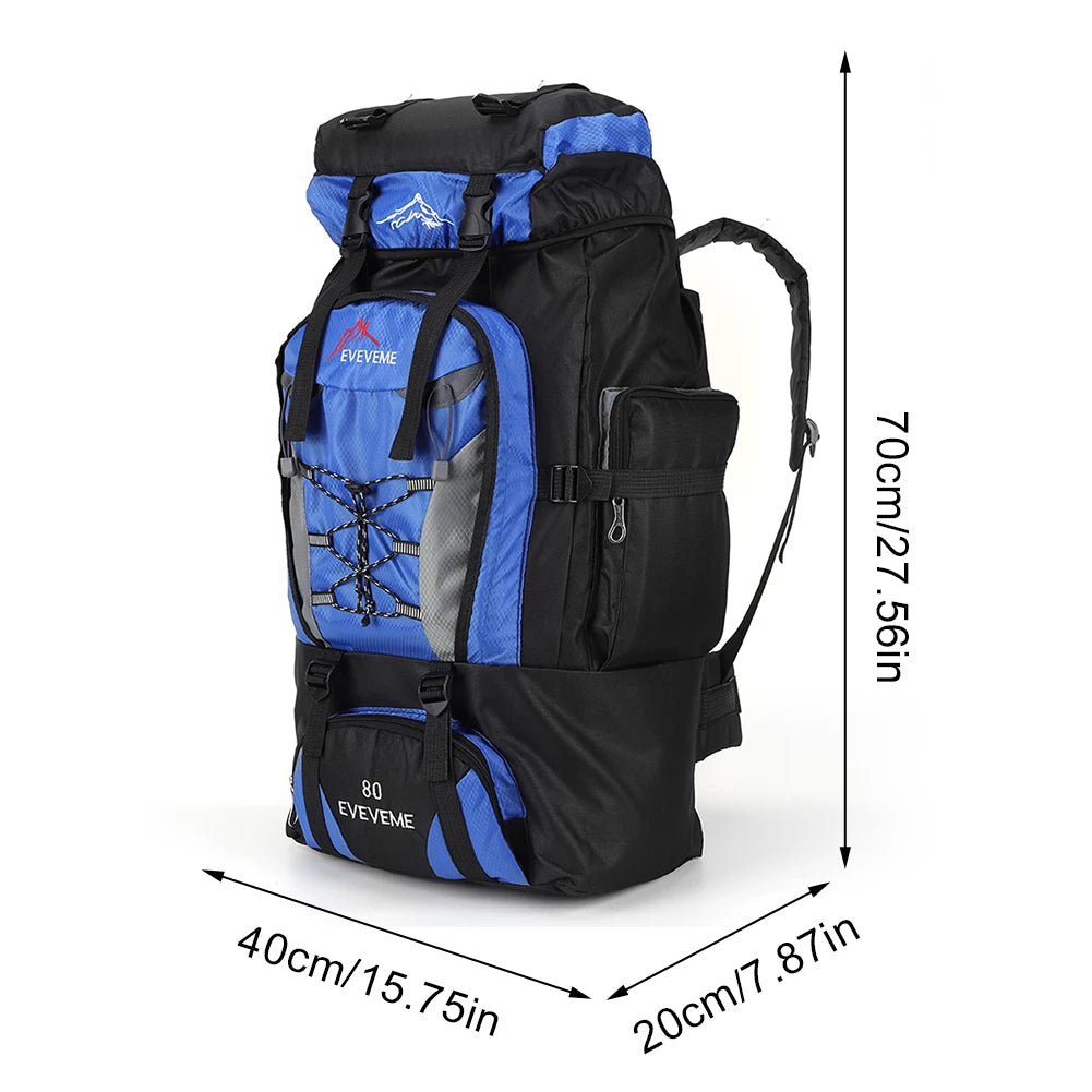 80L wasserdichter Reiserucksack – Großer Outdoor-Wander- und Campingrucksack zum Bergsteigen