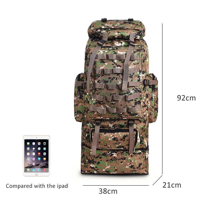 100L Tactical Backpack for Hiking, Camping, and Travel – Molle Bag