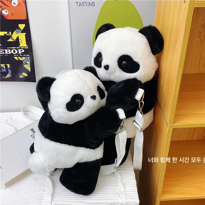 Cute Panda Animal Backpack – Cartoon Plush Shoulder Bag for Kids, Girls’ School Bag, Travel & Birthday Gift