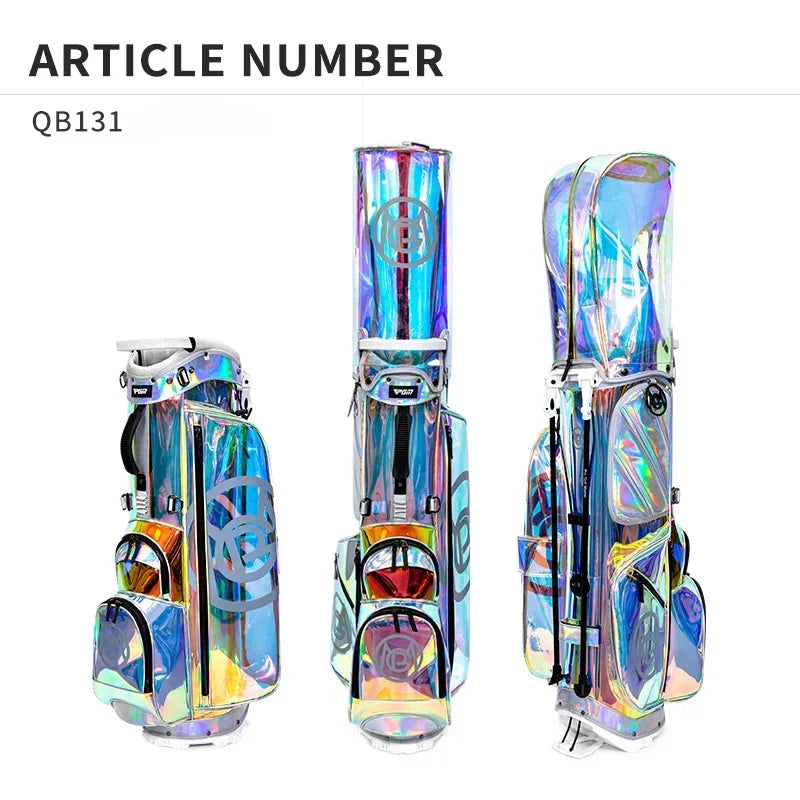 PGM Damen-Golftasche QB131 – Ultraleichte, wasserdichte TPU-Standtasche, mehrfarbiger und transparenter Schlägerträger