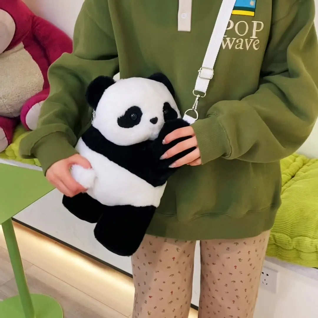 Cute Panda Animal Backpack – Cartoon Plush Shoulder Bag for Kids, Girls’ School Bag, Travel & Birthday Gift