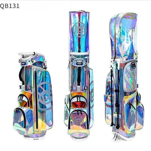 PGM Damen-Golftasche QB131 – Ultraleichte, wasserdichte TPU-Standtasche, mehrfarbiger und transparenter Schlägerträger