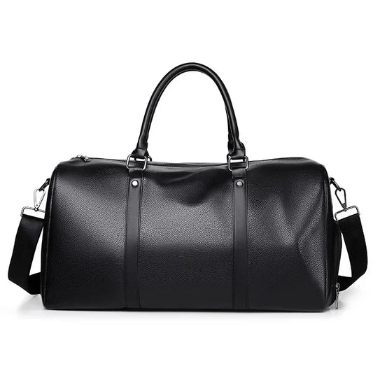 JustGO Leather Travel Bags Men's Handbags Shoulder Vintage Duffle