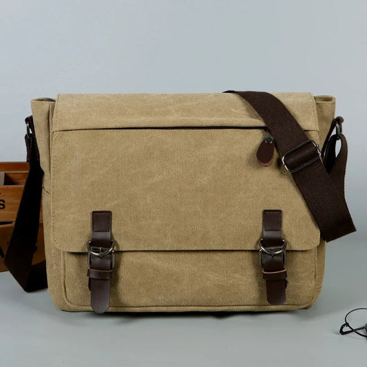 Trendy Canvas Crossbody Bag – Large Capacity  Laptop & Camera Messenger Bag