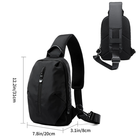 Wasserdichte Brusttasche für Herren – Leichte Oxford-Umhängetasche für Reisen, Sport und den täglichen Gebrauch