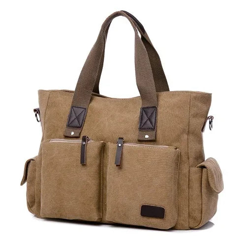 Canvas Fashion Crossbody Bags Solid Color Multifunction Vintage