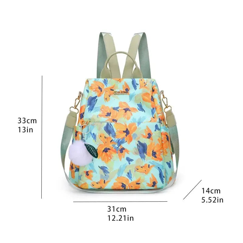 Stylish Floral Backpack – Lightweight, Large Capacity Bag with Textured Fabric for Women & Teens