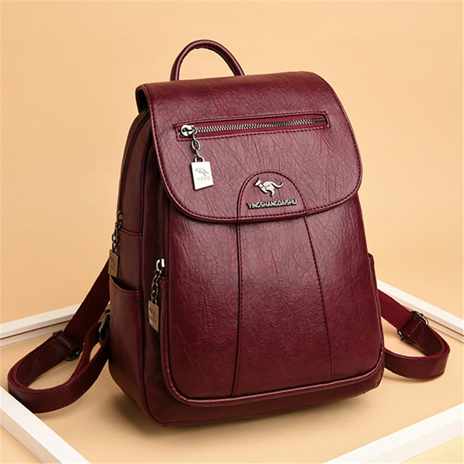 VANDERWAH Women’s Soft Leather Backpack – Stylish & Lightweight Fashion Bag for Daily Use in