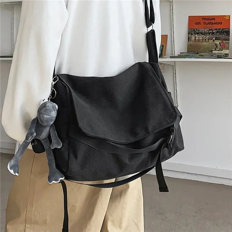 Canvas Messenger Crossbody Bag Big Capacity Handbags Shoulder Bag