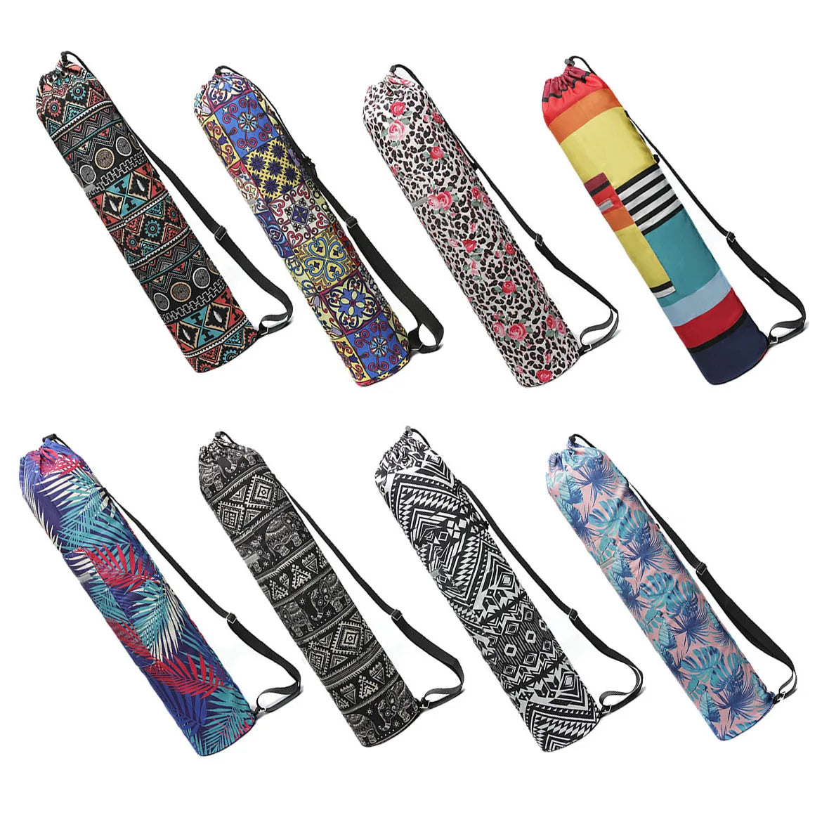 Yogamattentasche für Damen – Sporttasche mit Blumen- und farbenfrohem Design für Fitness, Pilates und Reisen