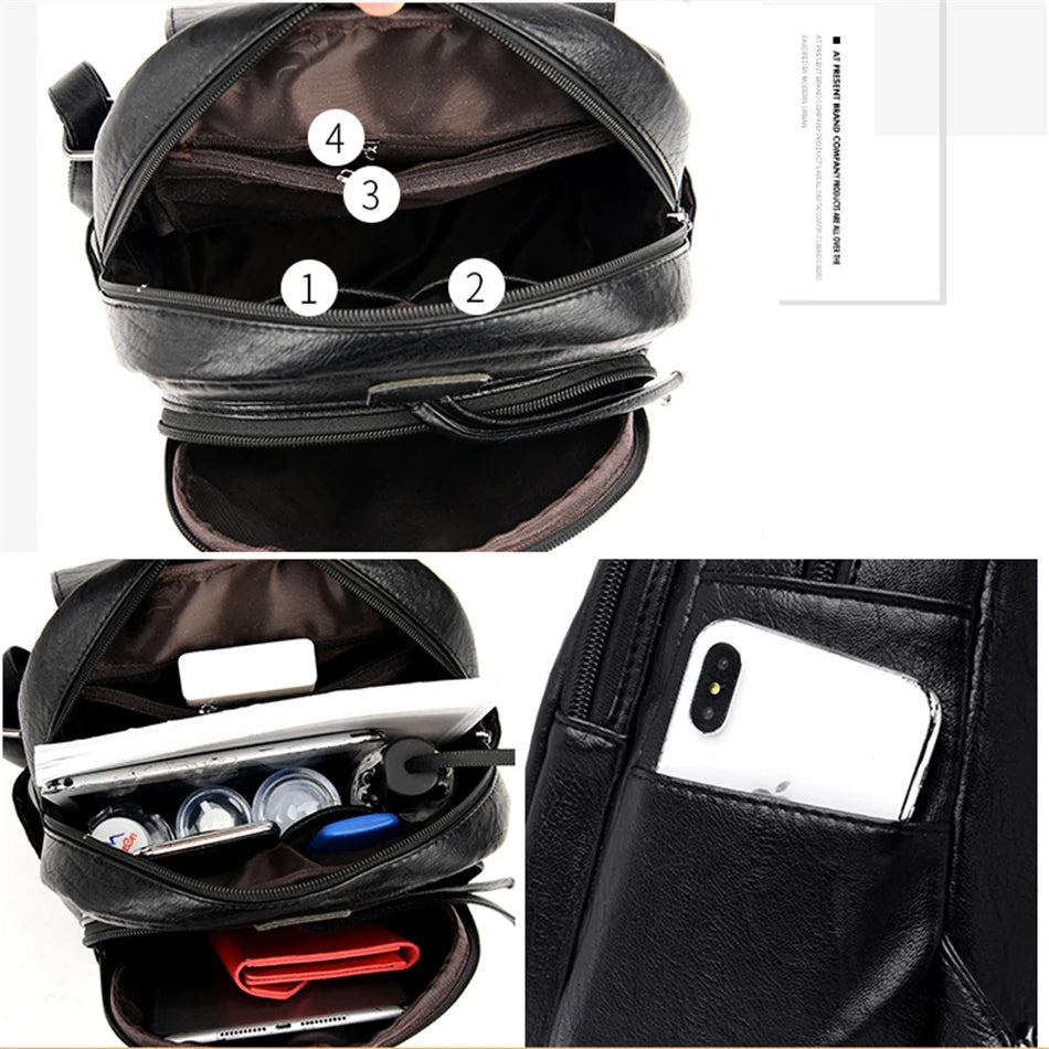 VANDERWAH Women’s Soft Leather Backpack – Stylish & Lightweight Fashion Bag for Daily Use in