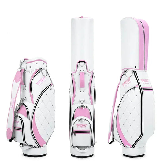 PGM Pink-Weiße Damen-Golftasche QB103 – Leichte, wasserdichte TPU-Schlägertasche, langlebig und stylisch mit Balltasche