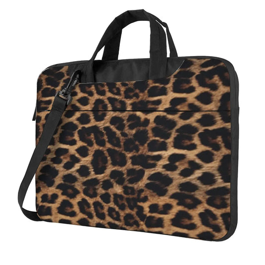 Leopard Print Laptop Bag – Stylish Protective Case & Crossbody Pouch for 13, 14, 15.6 Inch Laptops & MacBook Pro/Air