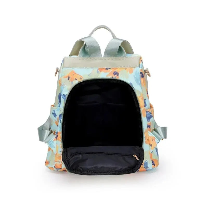 Stylish Floral Backpack – Lightweight, Large Capacity Bag with Textured Fabric for Women & Teens