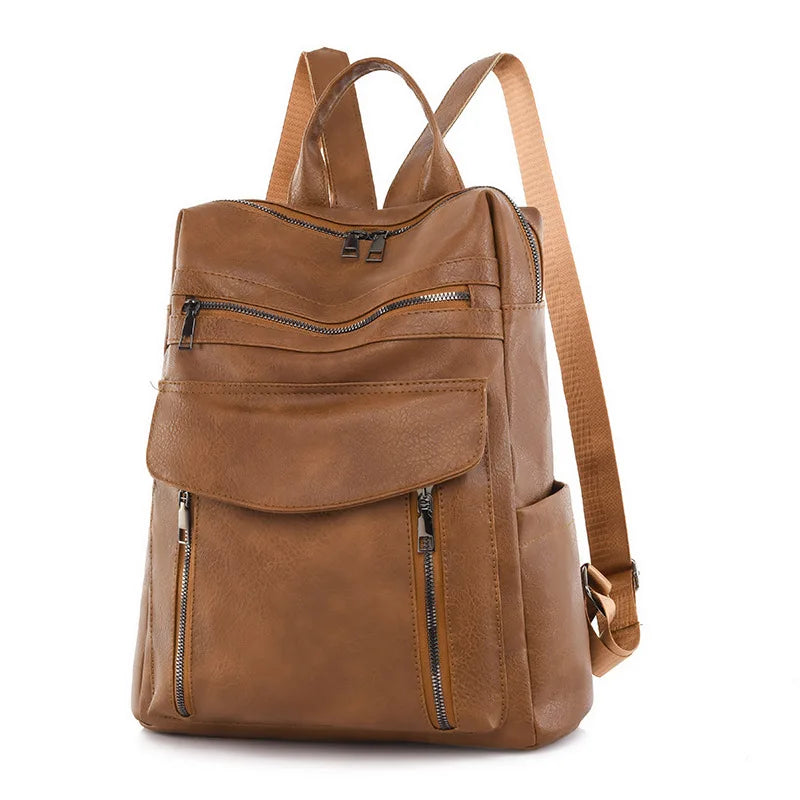 Stylish PU Leather Backpack for Women – Lightweight iPad Daypack for Work, Travel & Daily Use