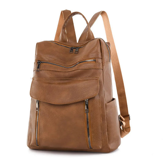 Stylish PU Leather Backpack for Women – Lightweight iPad Daypack for Work, Travel & Daily Use