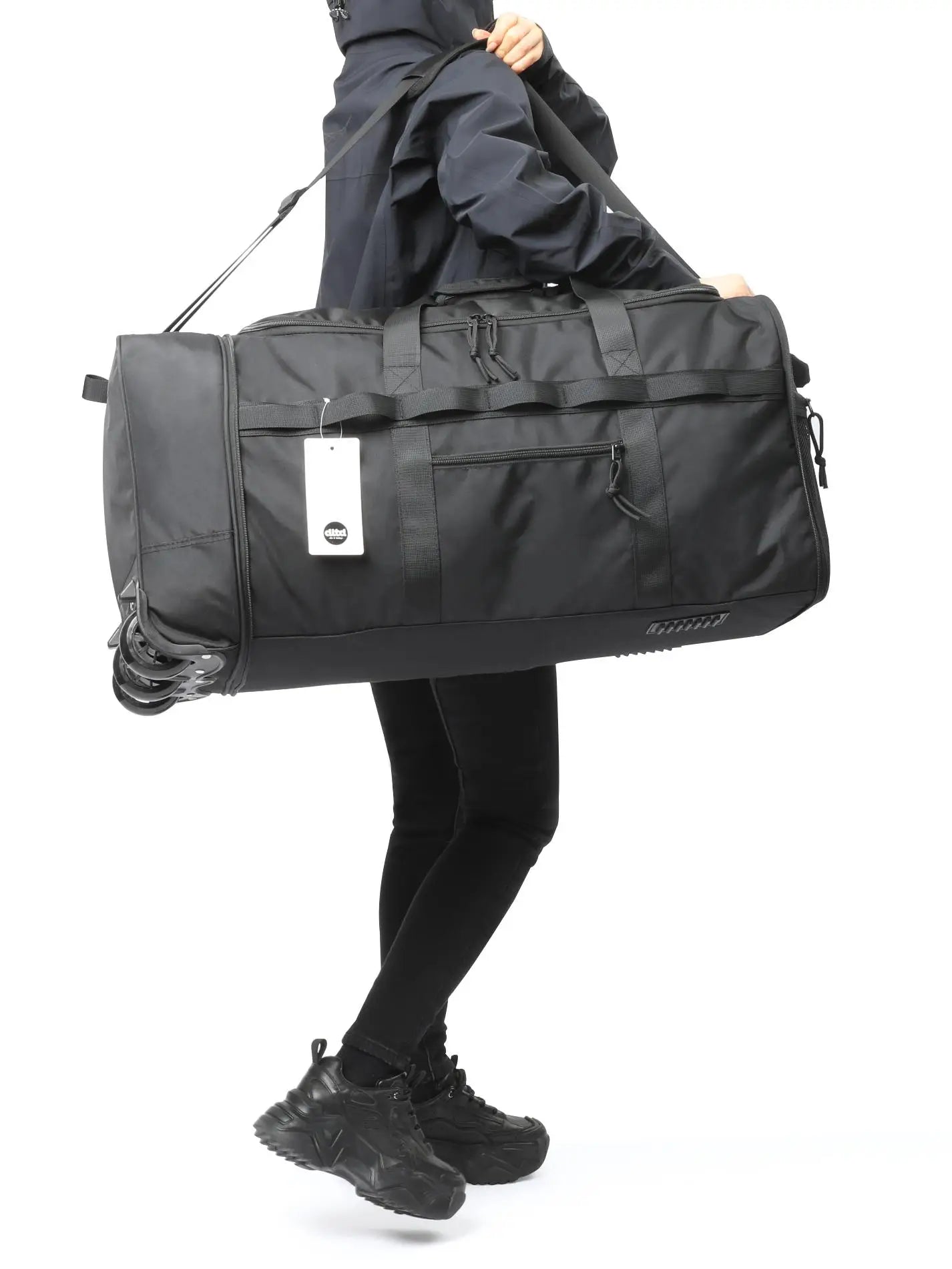 Reisetasche für Herren mit großem Fassungsvermögen – Strapazierfähige Reisetasche aus Oxford-Stoff mit Trolley-Fach | Robust, geräumig und rollbereit