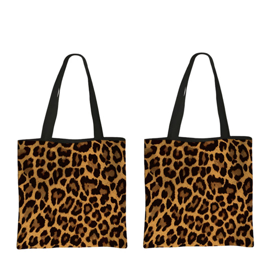 Schultertasche mit Leoparden- und Tiger-Tiermuster – wiederverwendbare modische Handtasche für Damen