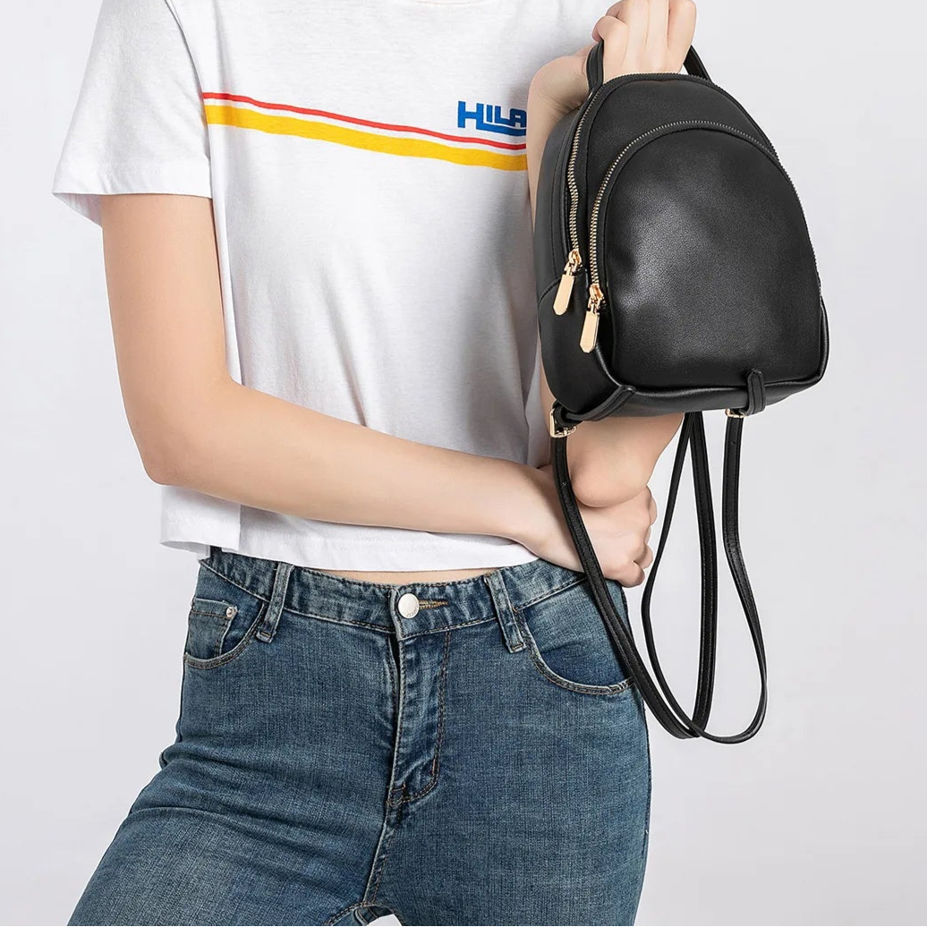 Miniature Backpack for Women – Cute PU Leather Travel Purse & Fashion Shoulder Bag