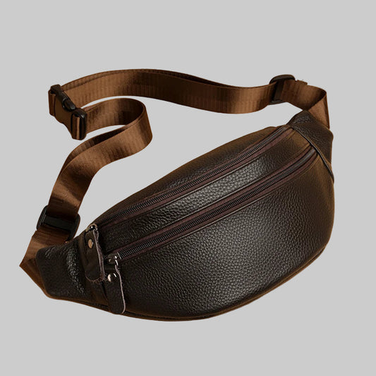 Luxury Genuine Leather Waist Bag – Minimalist Crossbody Chest Pack for Men & Women